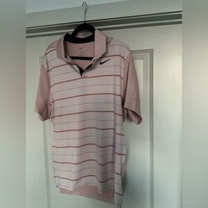 Nike Tiger Woods Athlete Golf Polo Pink Striped DR5318-601
